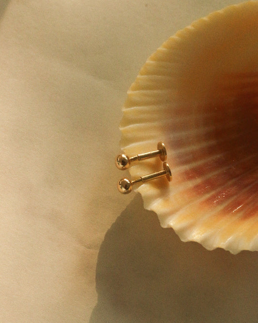 9kt gold sphere studs - 3mm