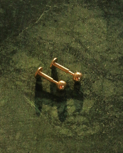 9kt gold sphere studs - 3mm